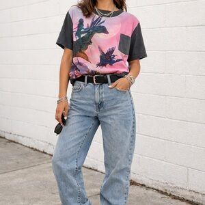 Disney Pink and Black Dinosaur Tee